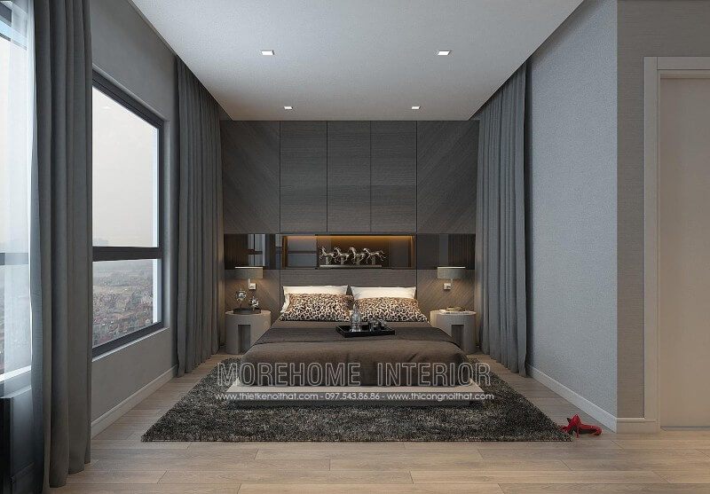 Mẫu giường ngủ có kiểu dáng bệt thấp hiện đại cung cấp sự thoải mái và tiện lợi cho gia chủ khi nghỉ ngơi và thư giãn.
